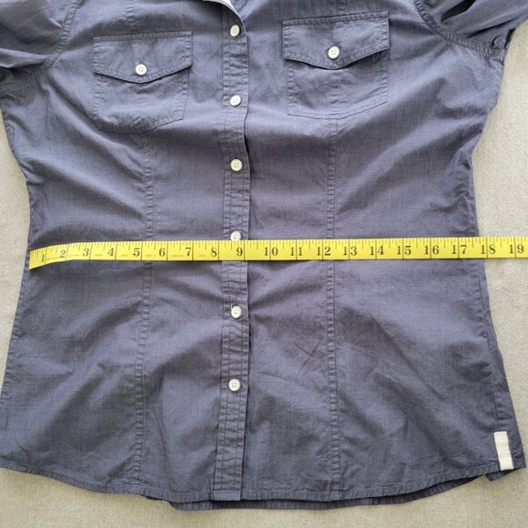 100% Cotton shirt - Blue with white buttons - Picture 7 of 8